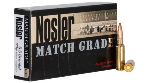 opplanet nosler 44501 match grade 6 5 grendel 123 gr hollow point boat tail hpbt 20 bx 1